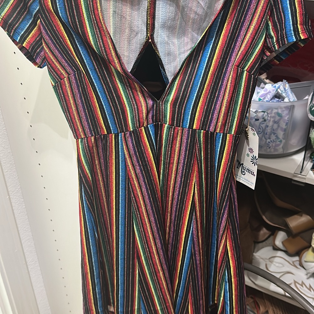 Show Me Your MuMu Multicolor Striped Mini Dress